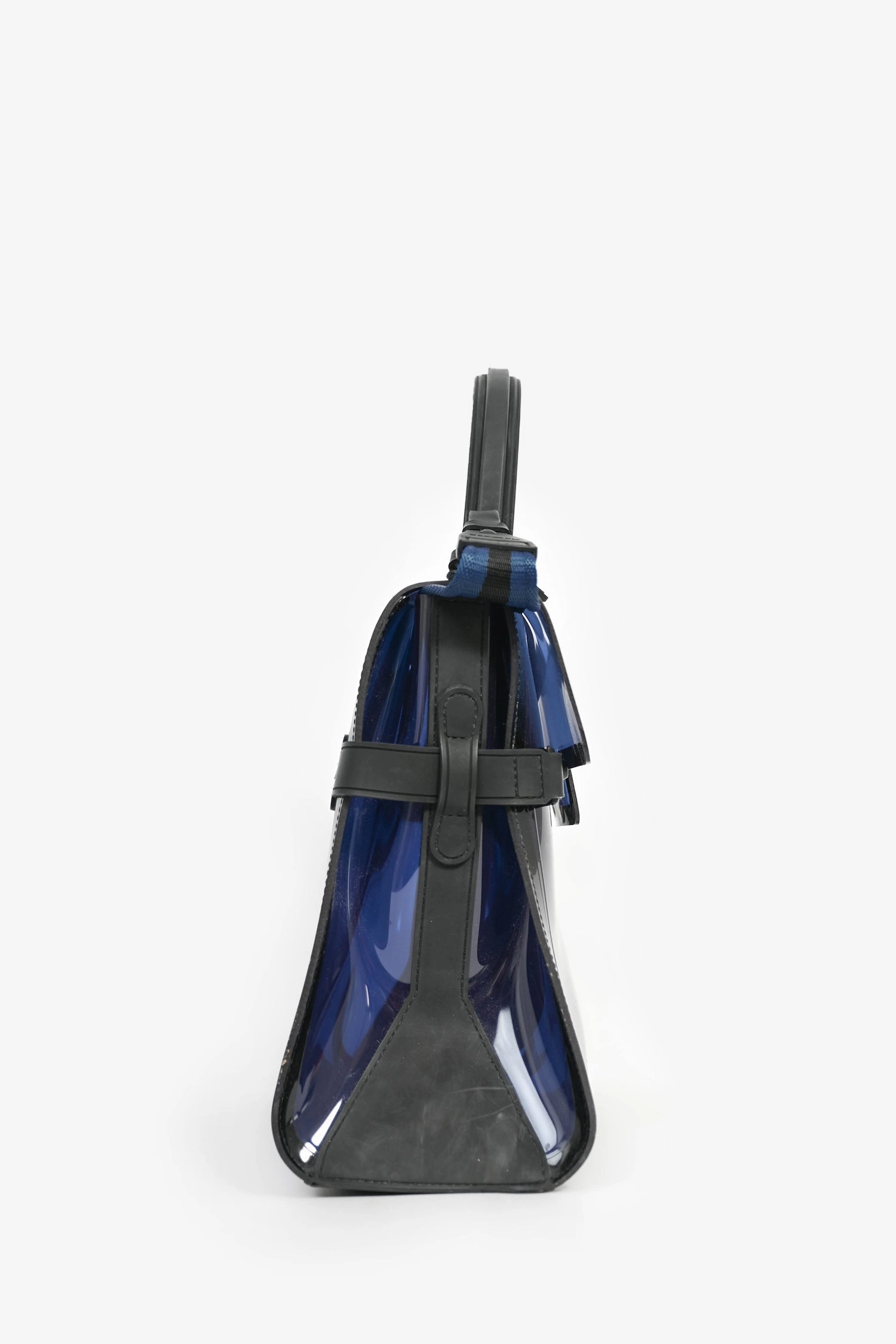 Delvaux Blue/Black PVC 'Tempete' GM Top Handle Bag