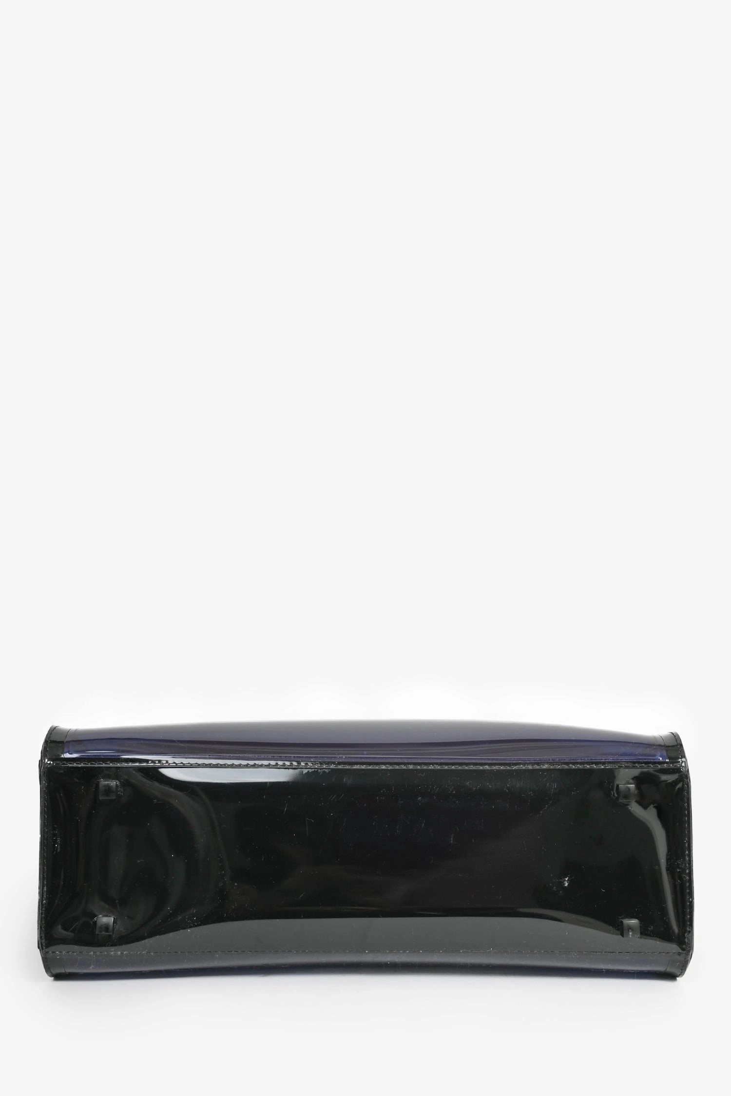 Delvaux Blue/Black PVC 'Tempete' GM Top Handle Bag