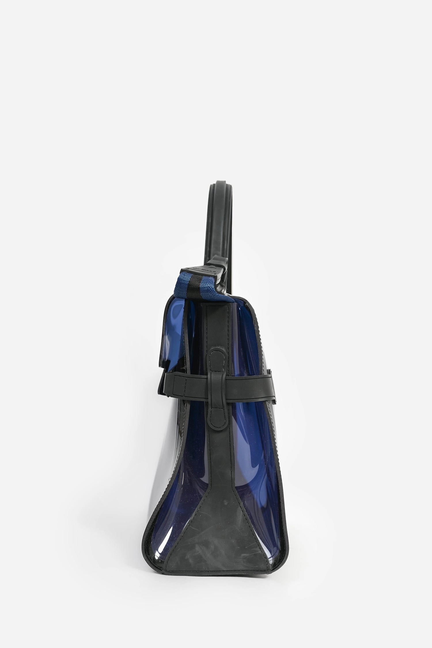 Delvaux Blue/Black PVC 'Tempete' GM Top Handle Bag