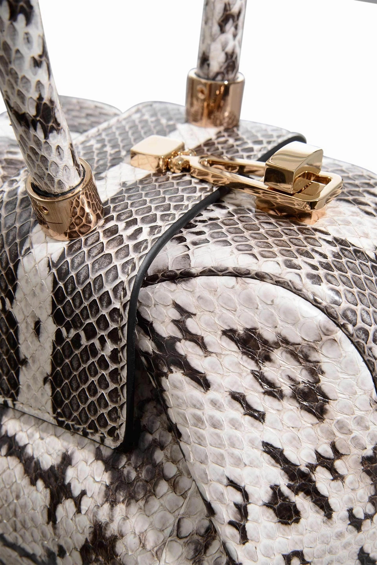Demi Bag in Black & Ivory Snakeskin