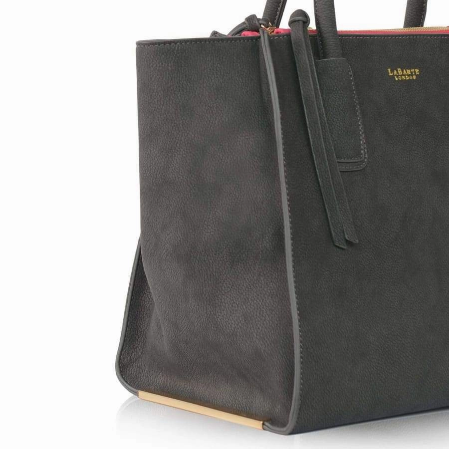 Demi Vegan Leather Winged Tote Bag | Grey
