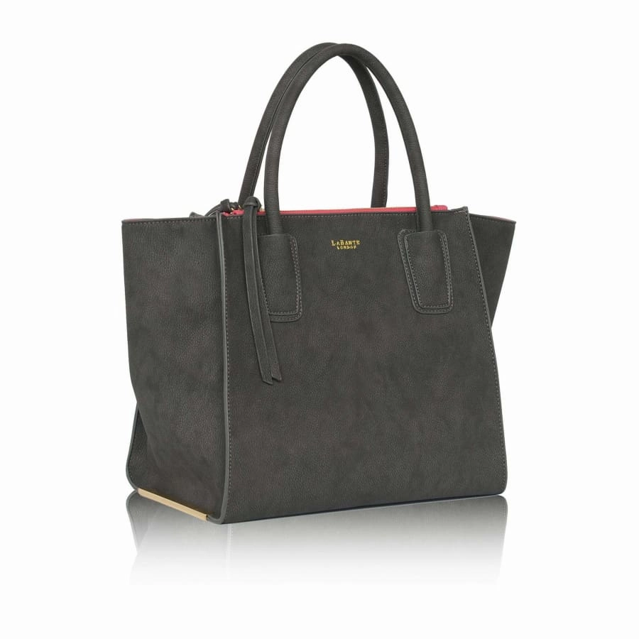 Demi Vegan Leather Winged Tote Bag | Grey
