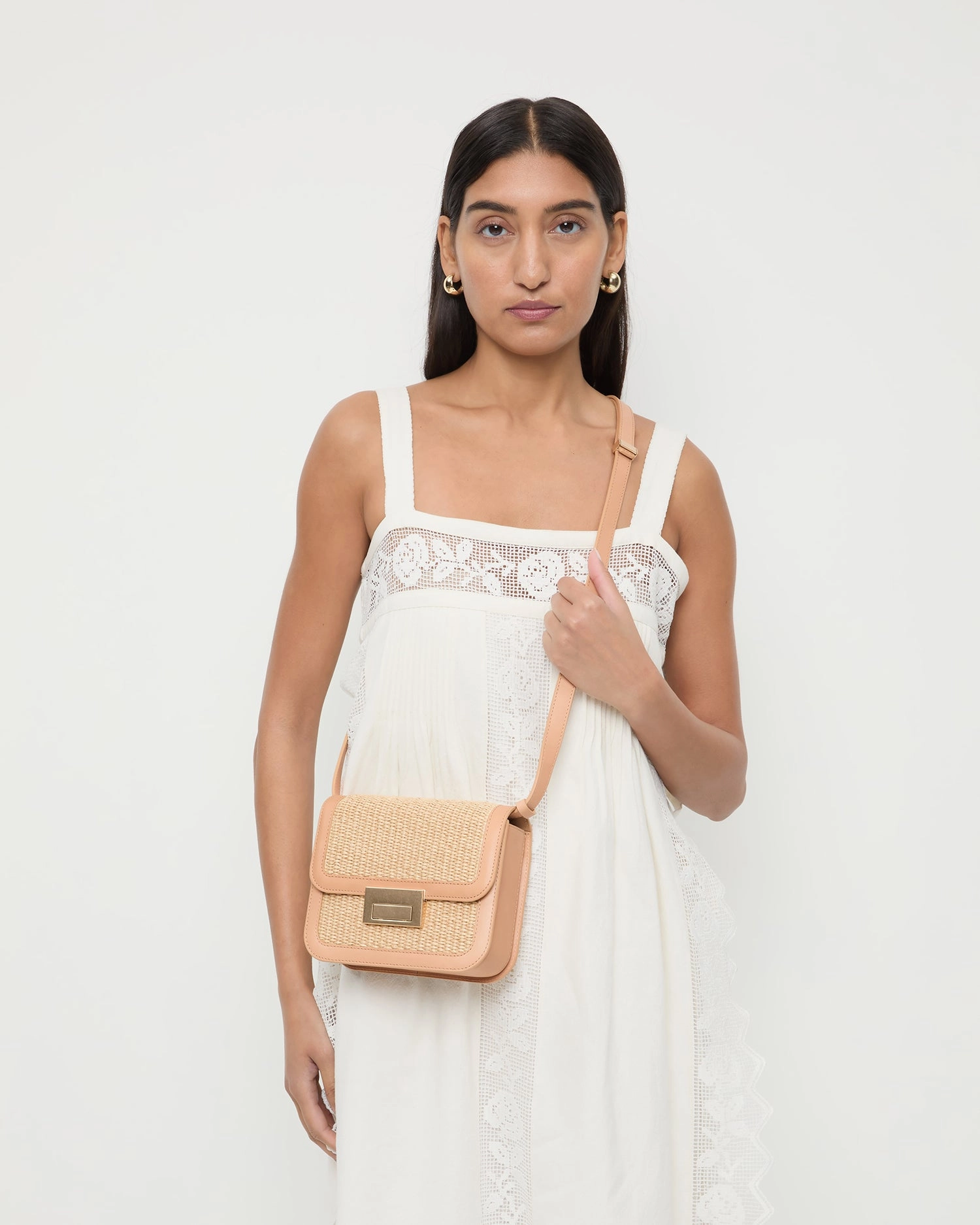 Desi Natural Straw Crossbody Bag