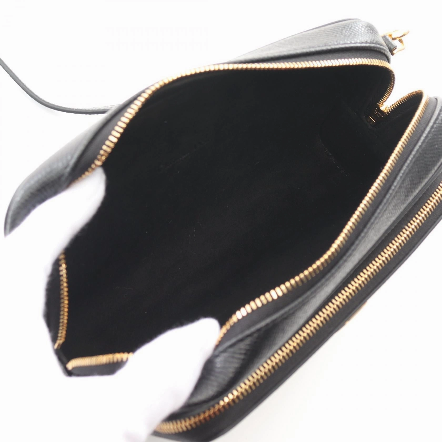 Dior Caro Double Pouch Leather Shoulder Bag