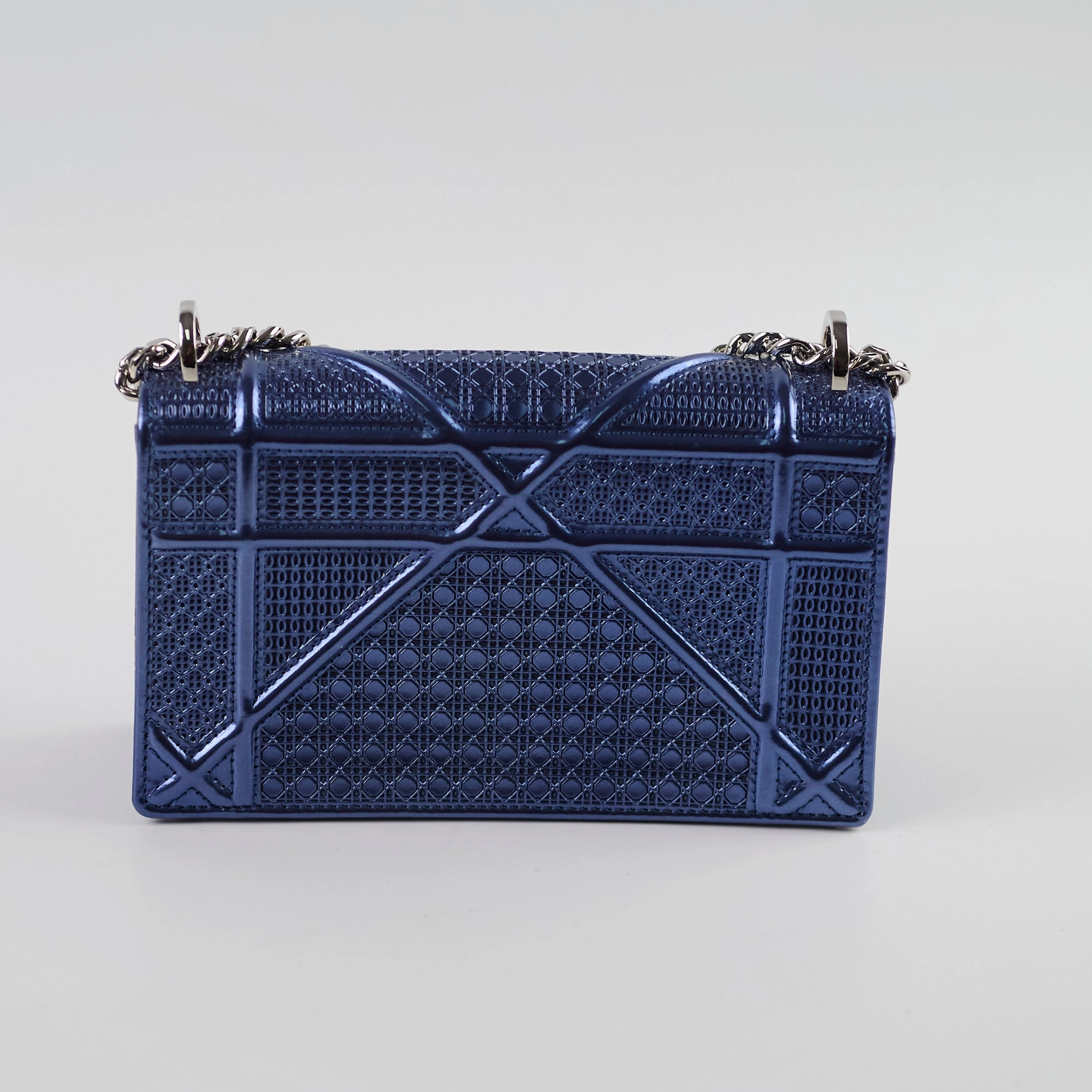 Dior Mini Diorama Blue Metallic