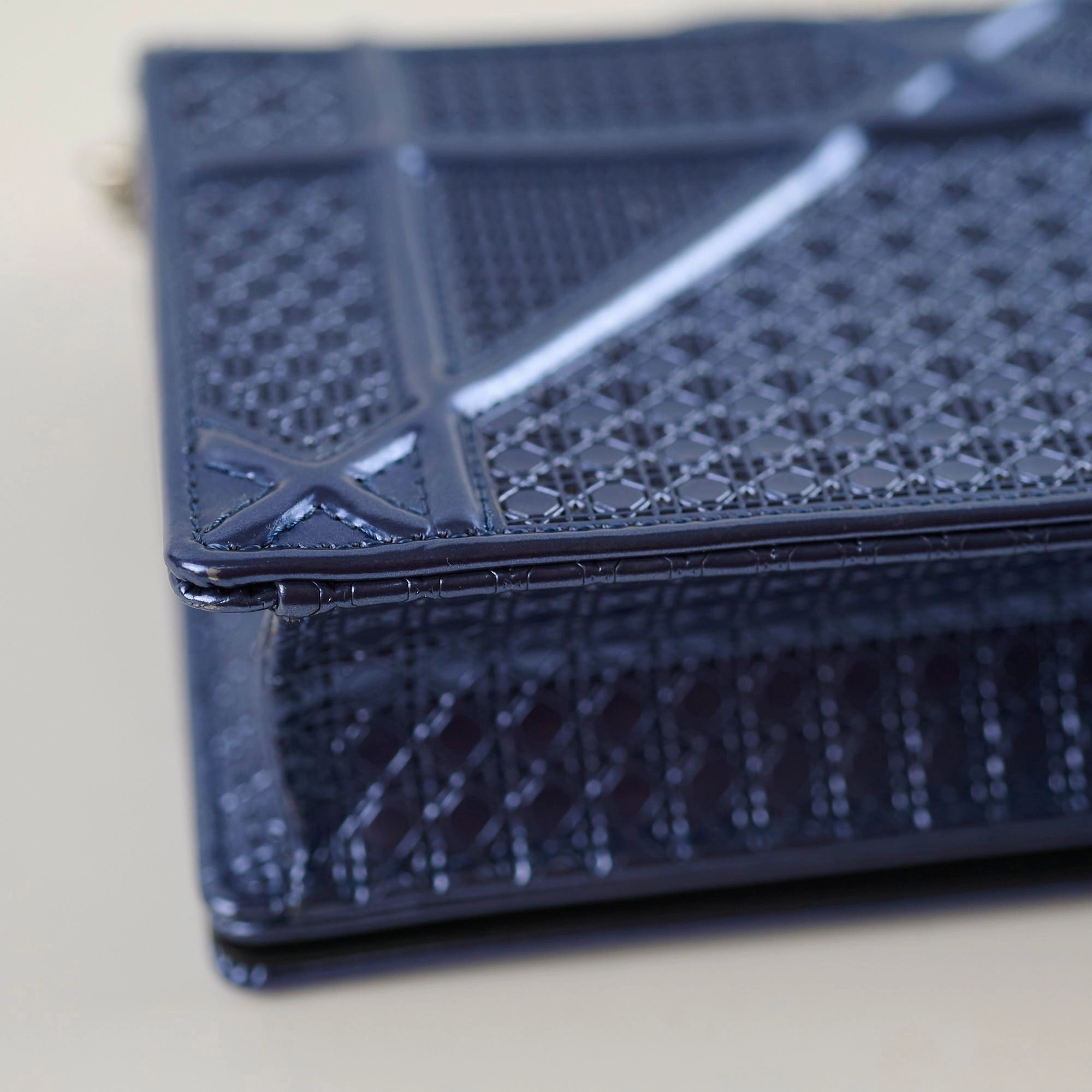 Dior Mini Diorama Blue Metallic