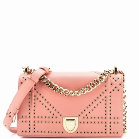 Diorama Flap Bag Studded Leather Small
