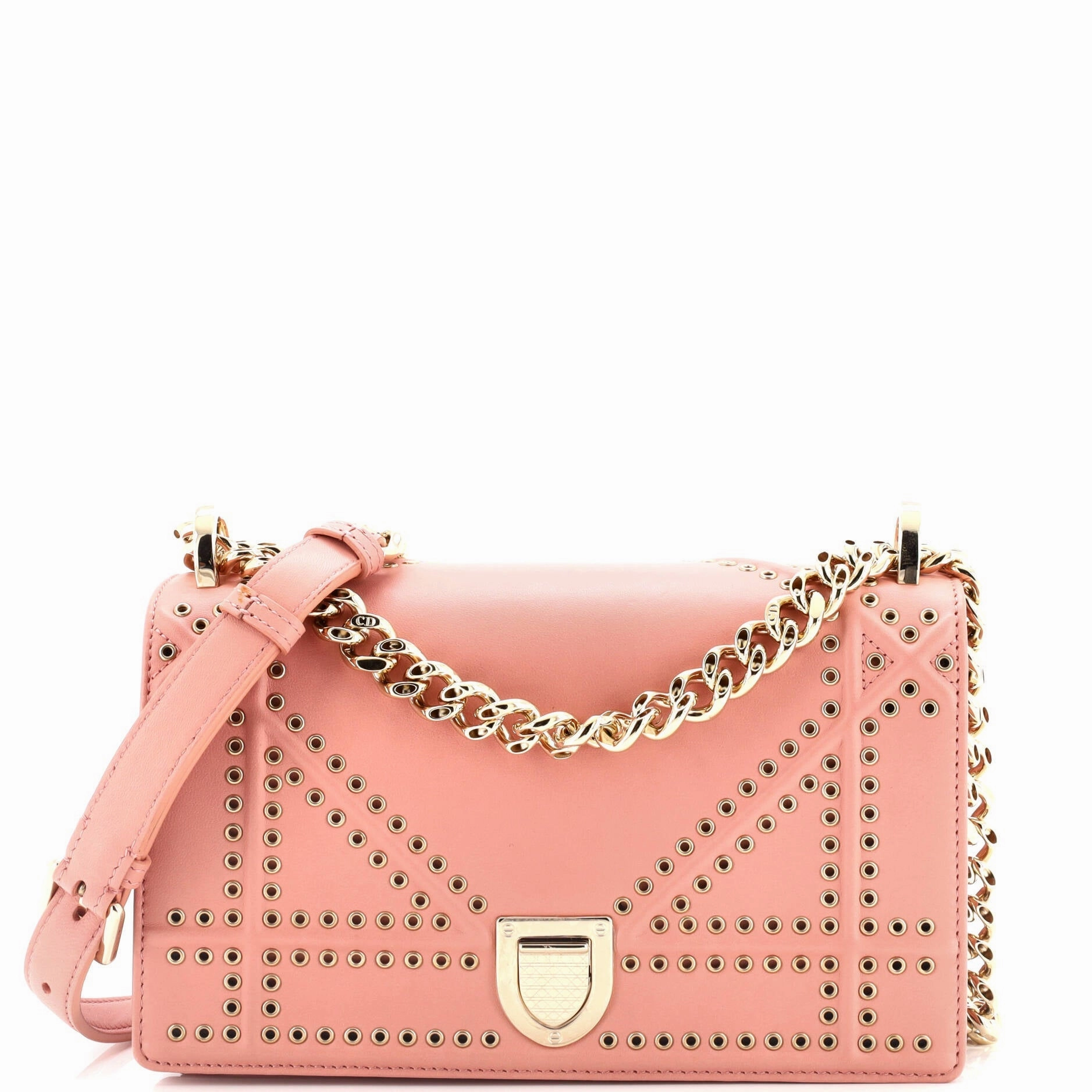 Diorama Flap Bag Studded Leather Small