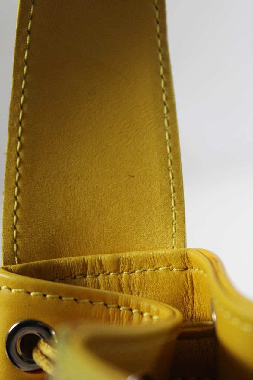 Domenico Vacca Womens Genuine Python Julie Tote Bag Handbag Yellow