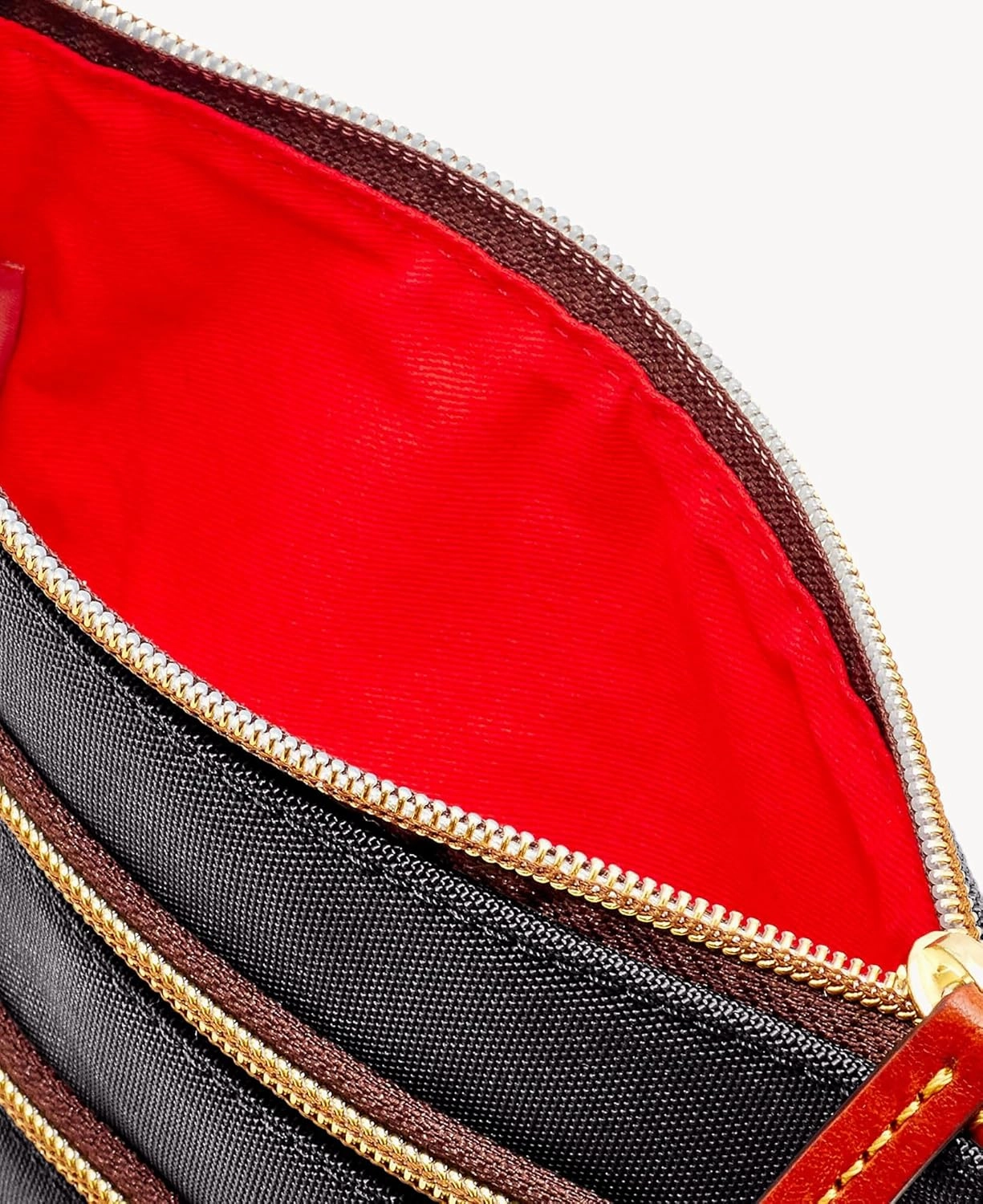 Dooney & Bourke Women's North South Triple Zip Crossbody in Lightweight Nylon, Handbag with Adjustable Shoulder Strap