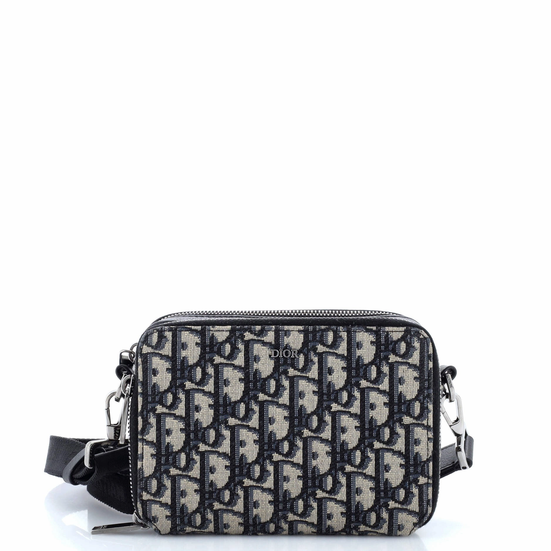 Double Zip Crossbody Pouch Oblique Canvas