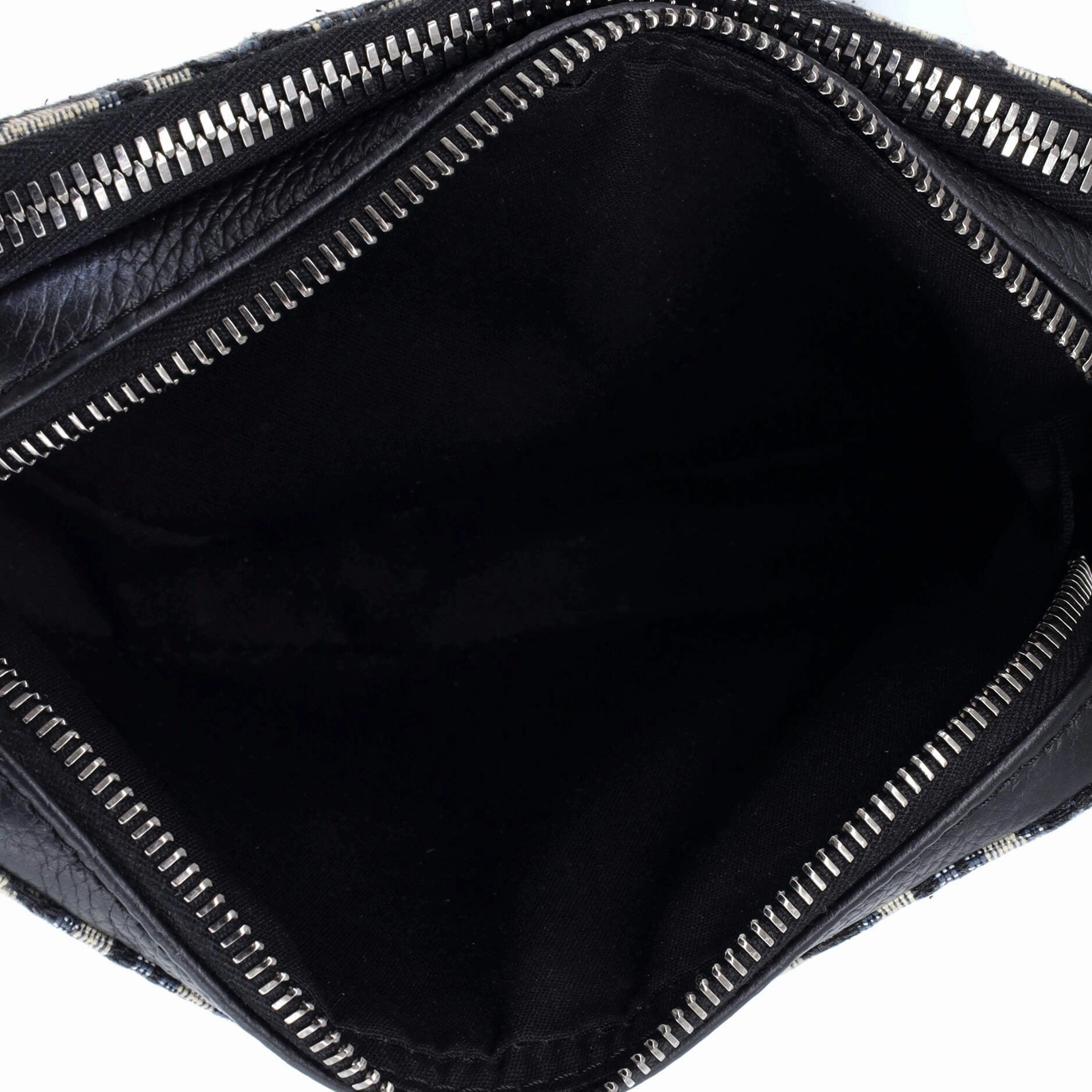 Double Zip Crossbody Pouch Oblique Canvas