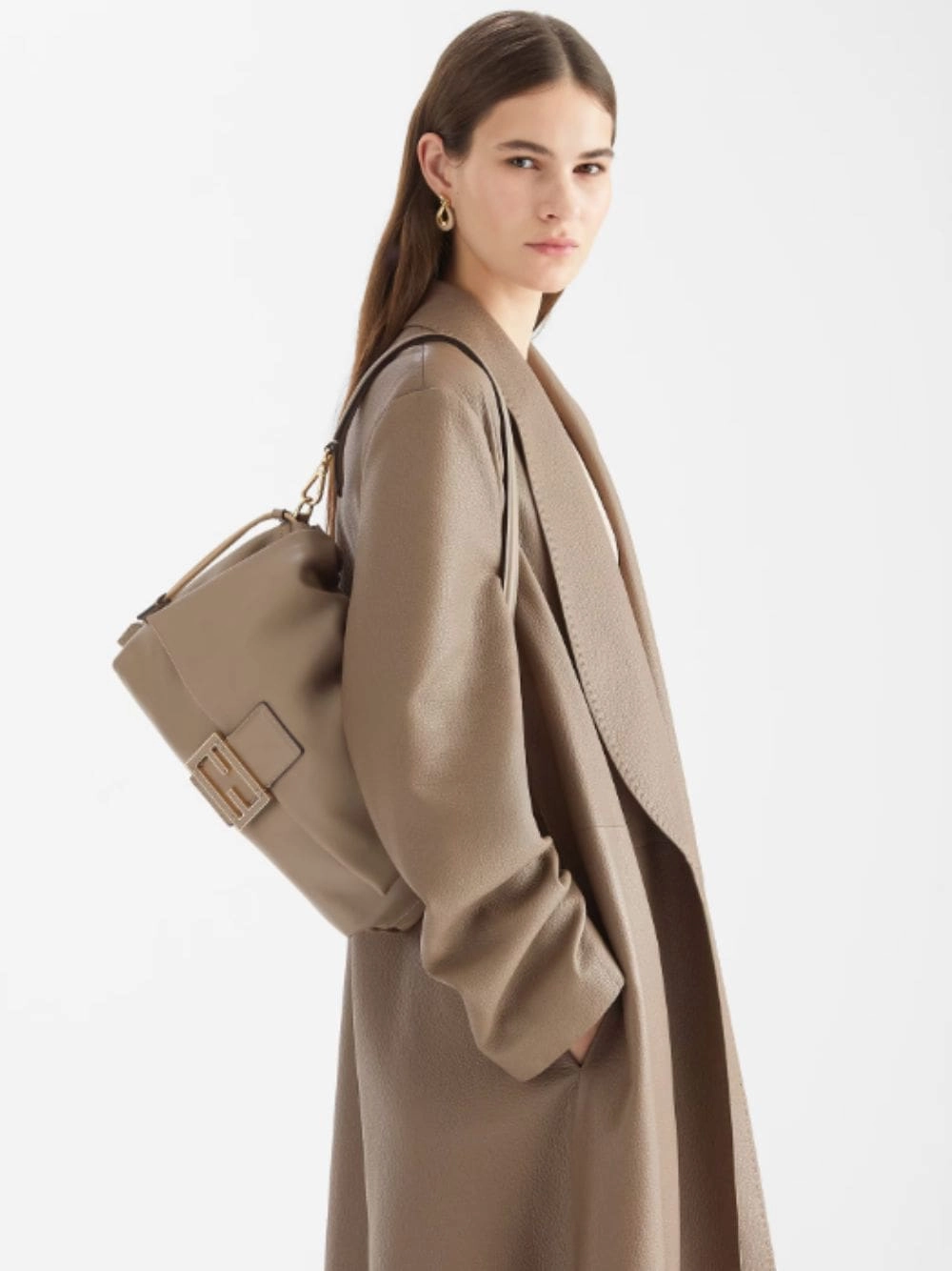 Dove Grey Mamma Baguette Large Bag