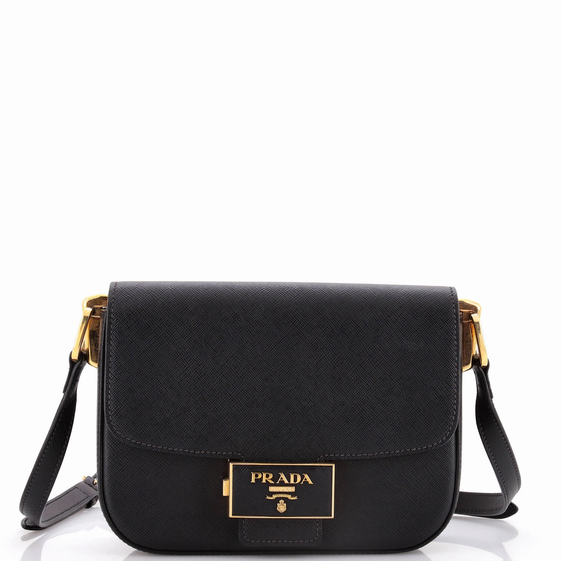 Embleme Flap Bag Saffiano Leather Small