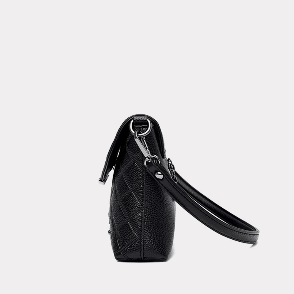 Embossed PU Leather Mothers Small Square Crossbody