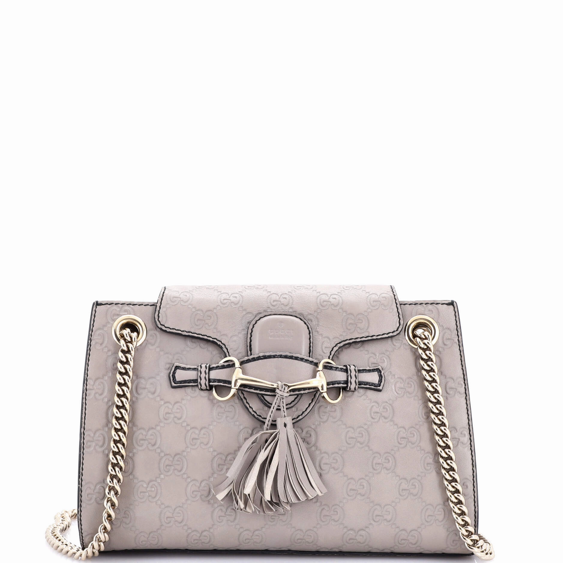 Emily Chain Flap Shoulder Bag Guccissima Leather Small