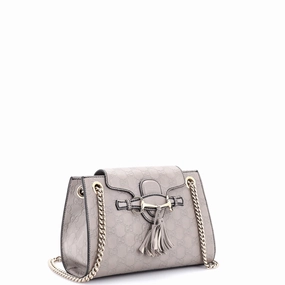 Emily Chain Flap Shoulder Bag Guccissima Leather Small
