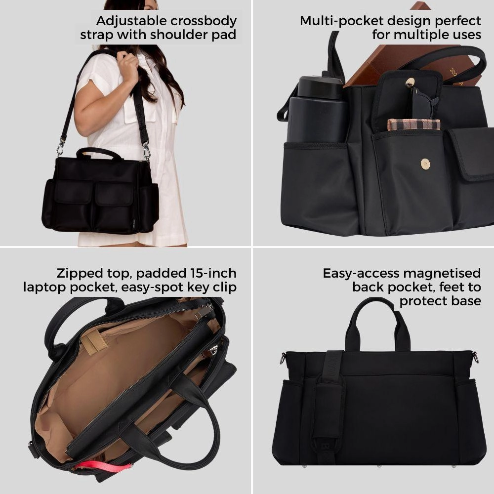 Everyday Multi-Pocket Tote Bag -- Tan