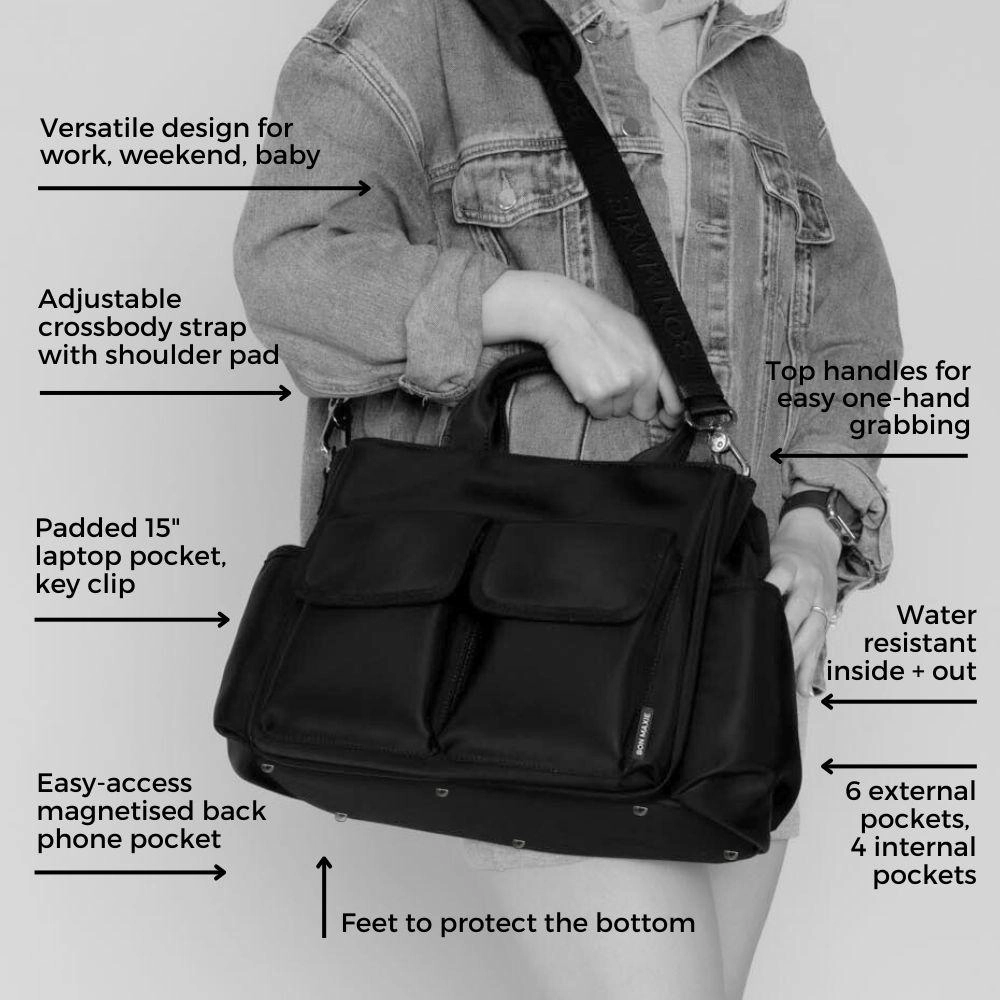 Everyday Multi-Pocket Tote Bag -- Tan