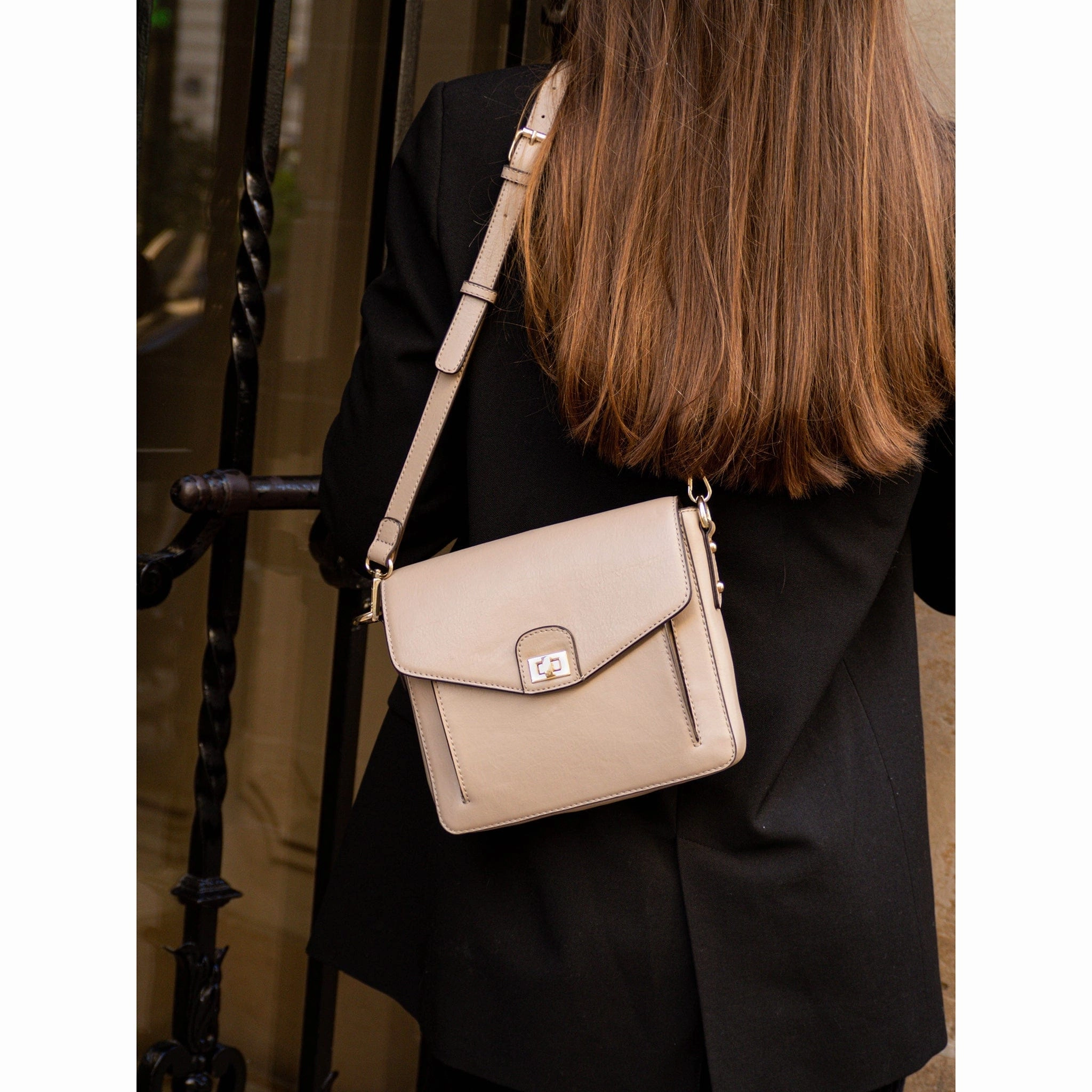 Faustine Desserto Cactus Leather Vegan Crossbody Bag | Beige
