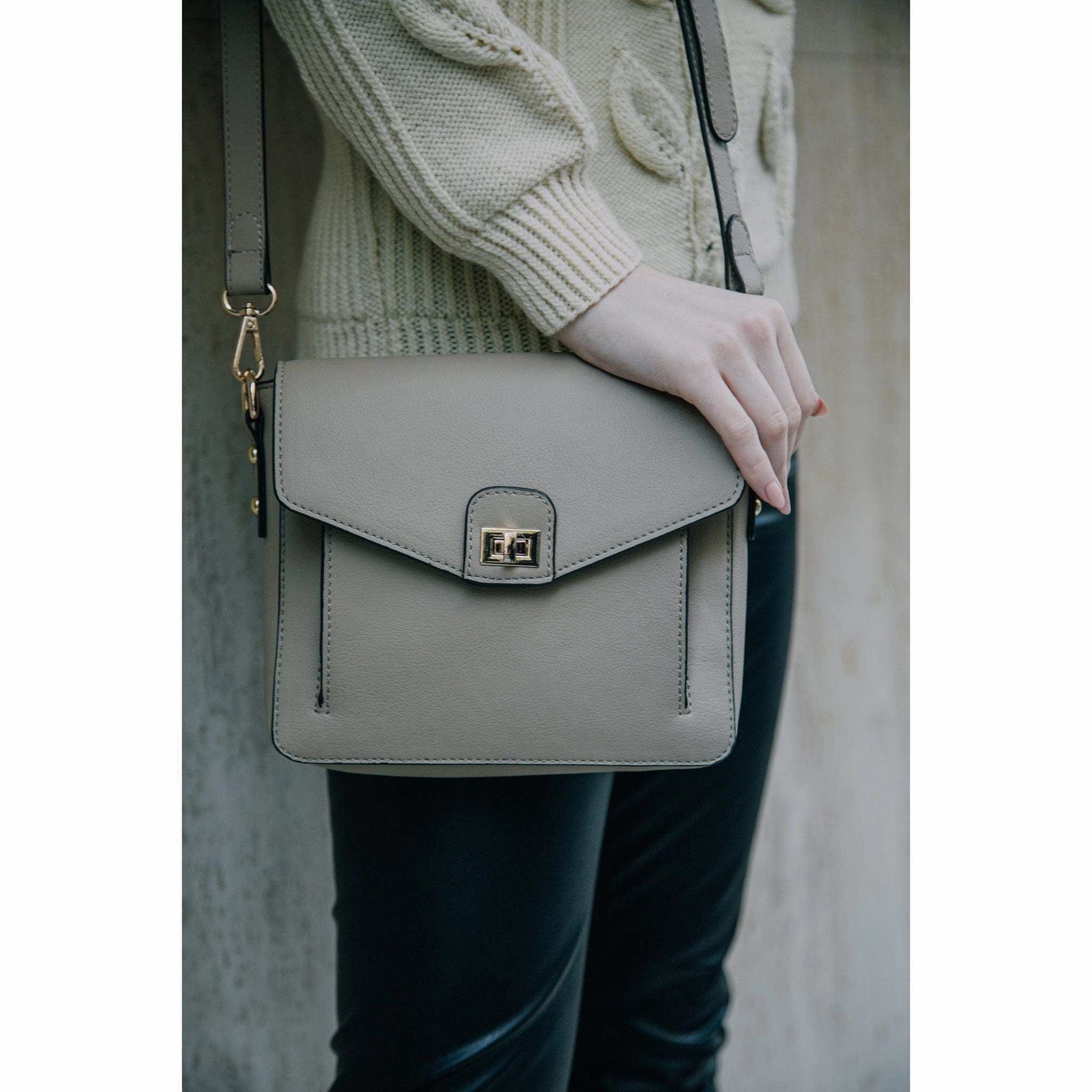 Faustine Desserto Cactus Leather Vegan Crossbody Bag | Beige