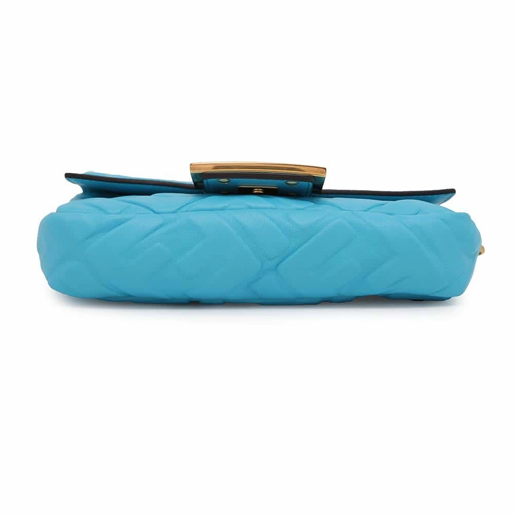 FENDI Baguette 2WAYChainShoulder Bag Light Blue8BS017 Leather Size Small