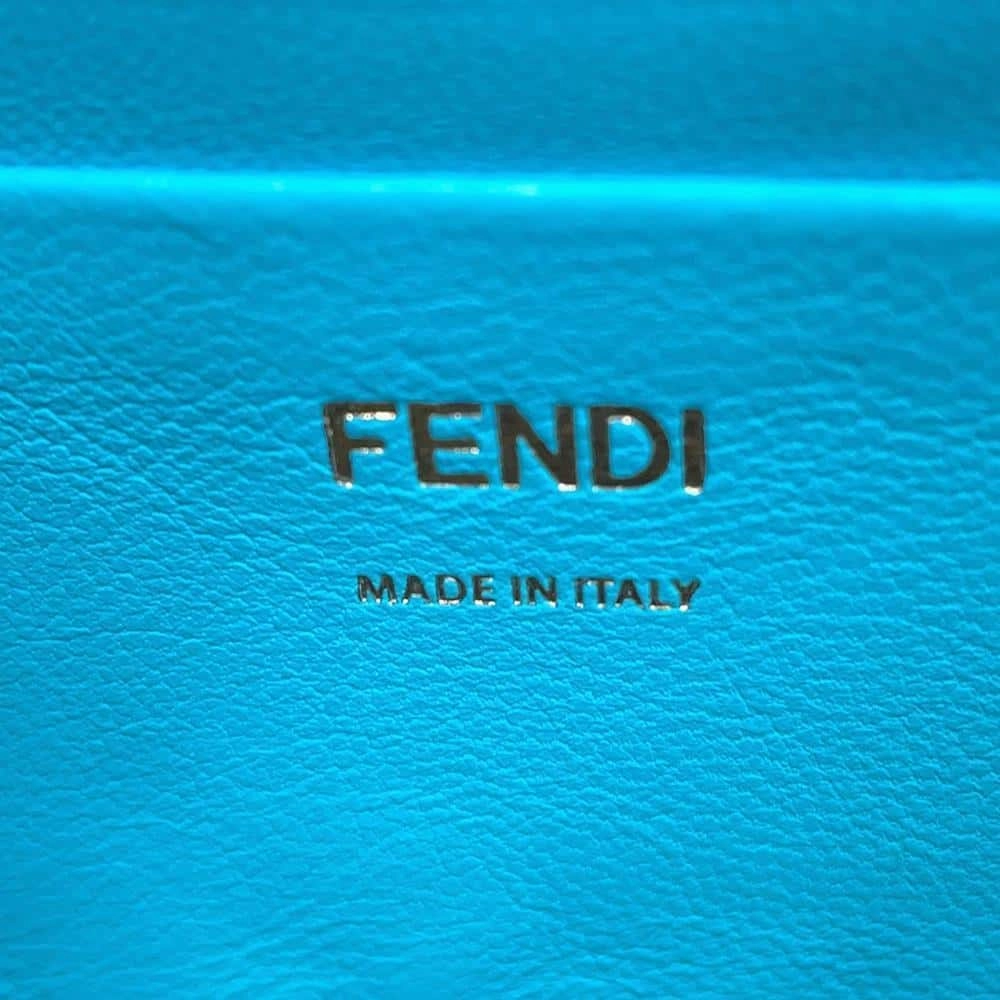 FENDI Baguette 2WAYChainShoulder Bag Light Blue8BS017 Leather Size Small
