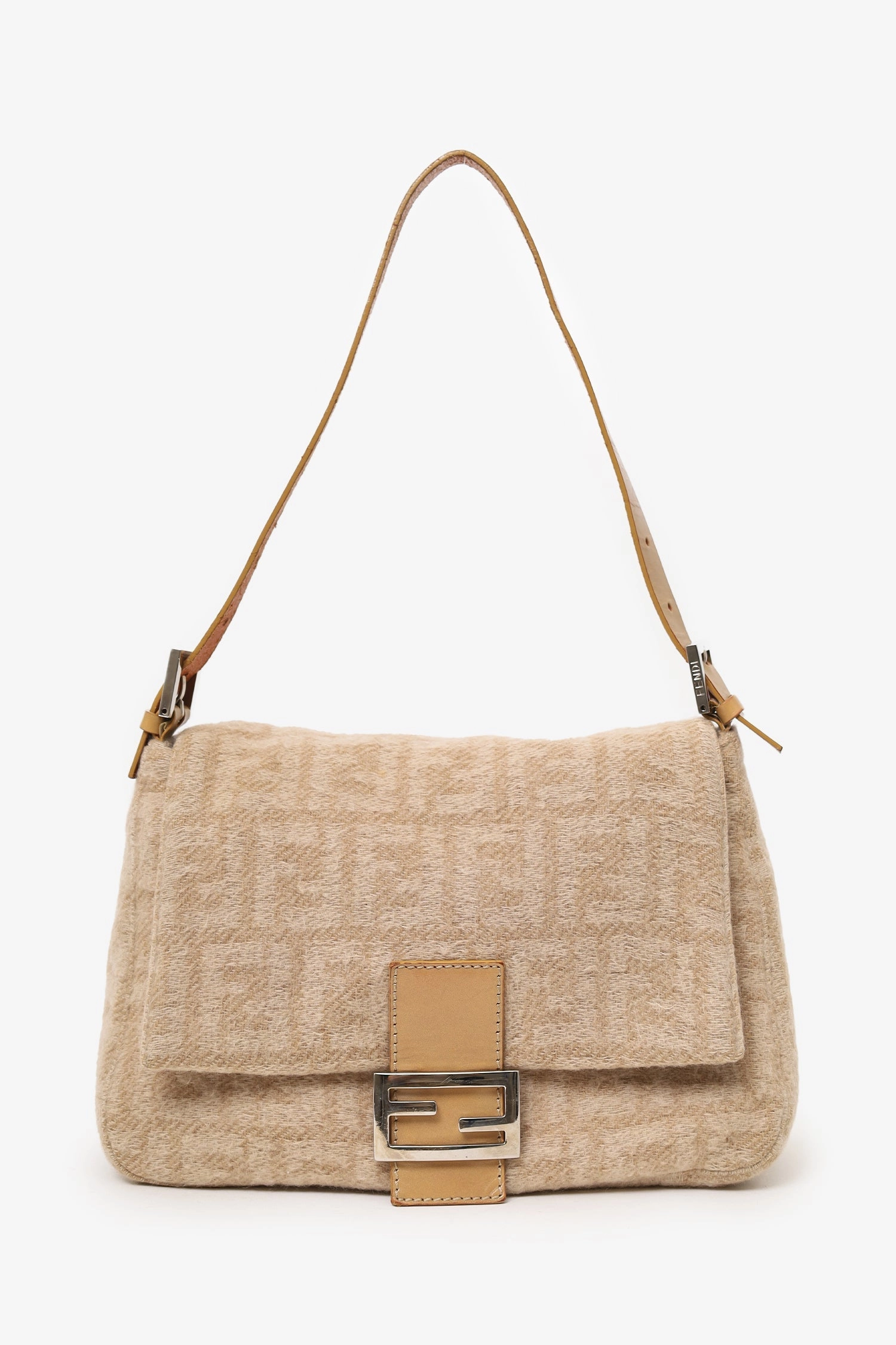 Fendi Beige Zucca Wool Mamma Forever Shoulder Bag