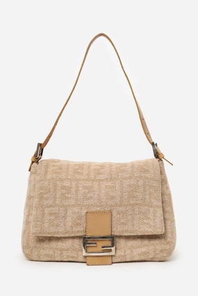 Fendi Beige Zucca Wool Mamma Forever Shoulder Bag