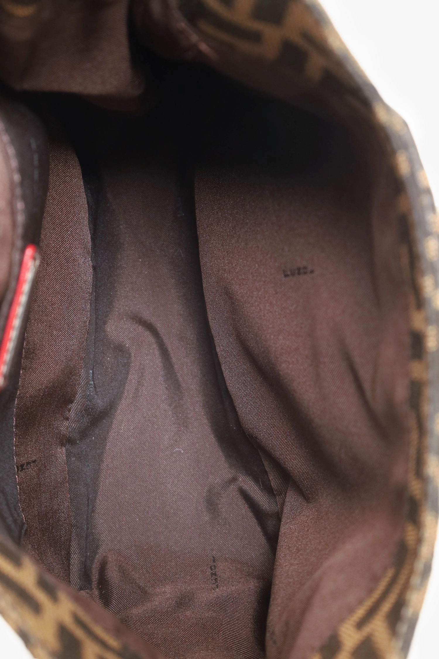 Fendi Brown/Red FF Canvas Zucca Shoulder Bag