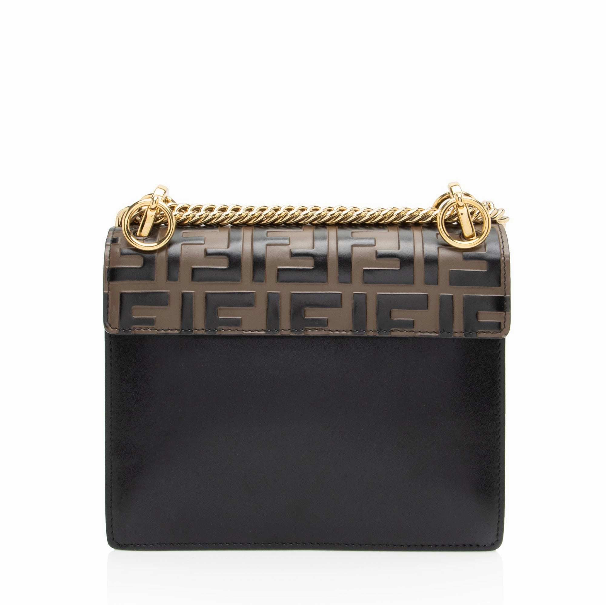 Fendi FF Embossed Calfskin Kan I Small Shoulder Bag