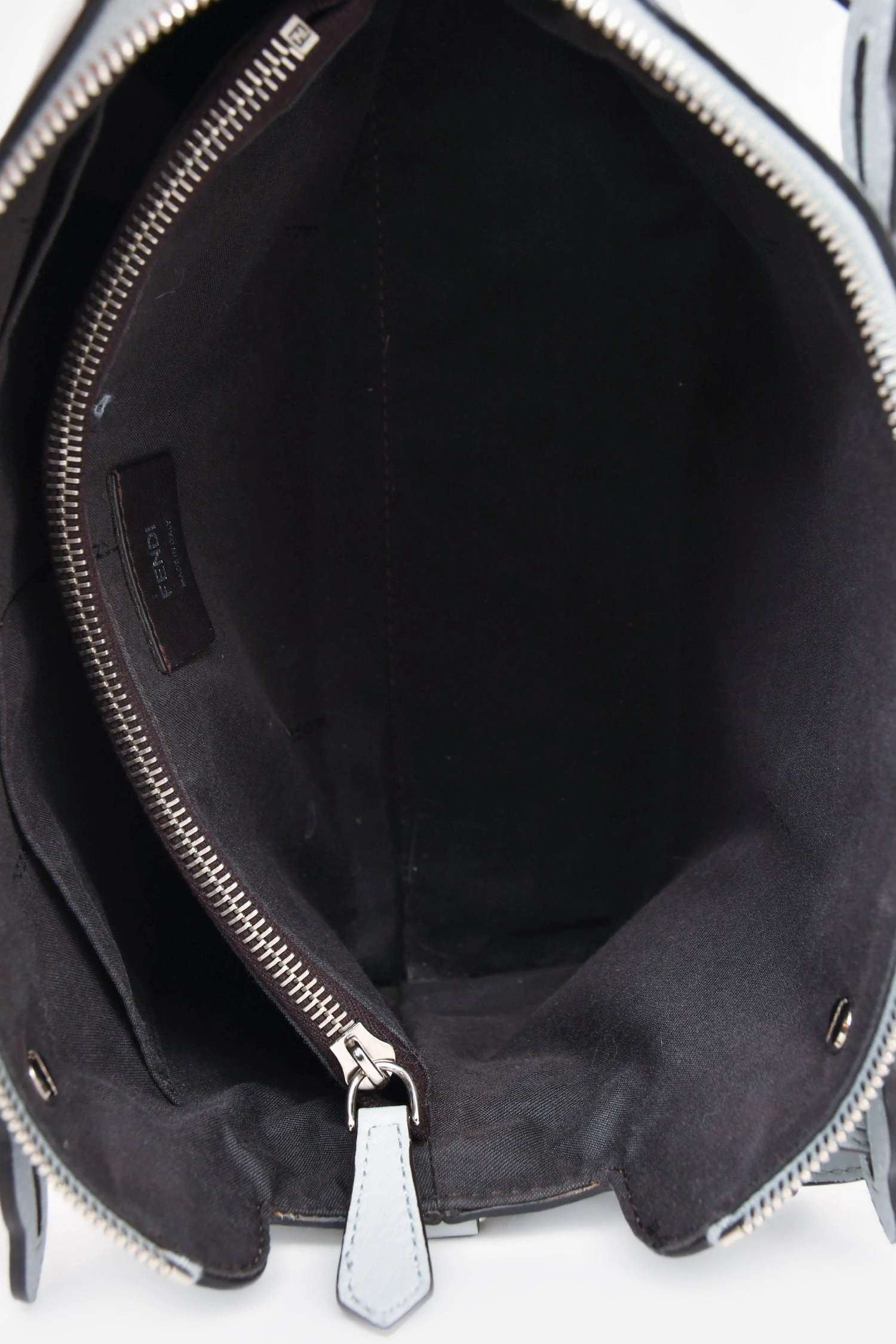 Fendi Light Blue Leather Faux Pearl Embellished By The Way Bag (As Is)