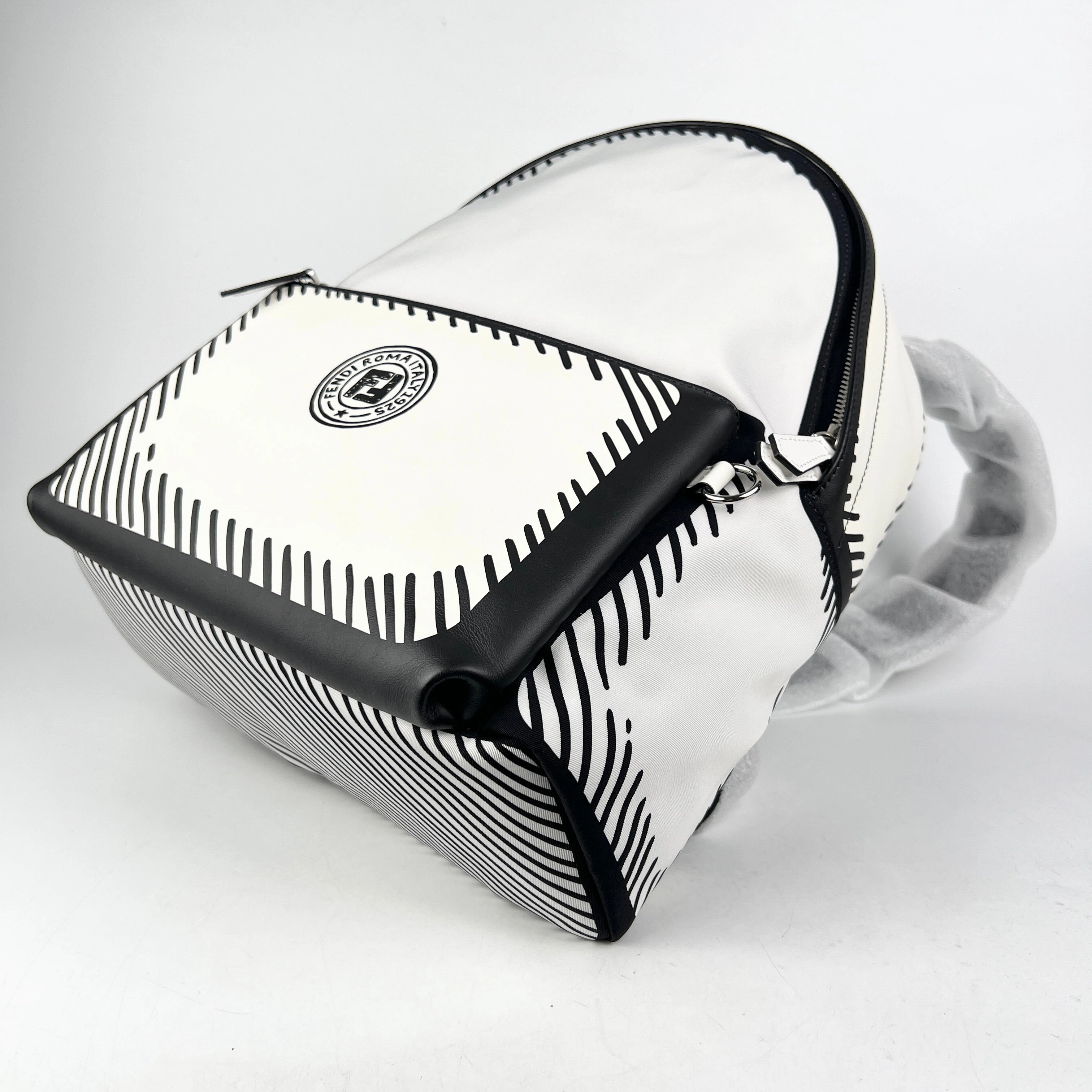 Fendi White Canvas/Leather Backpack