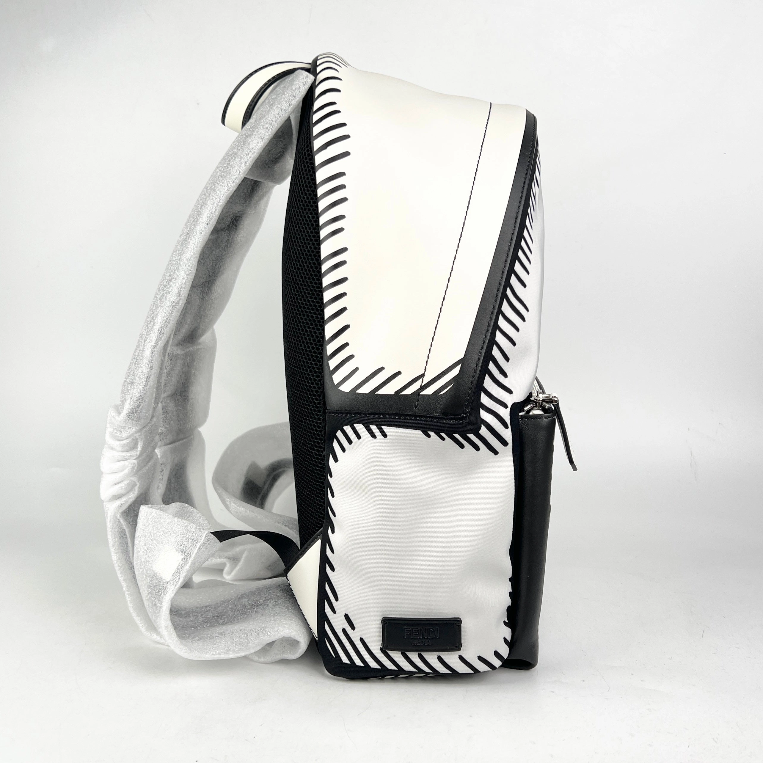 Fendi White Canvas/Leather Backpack