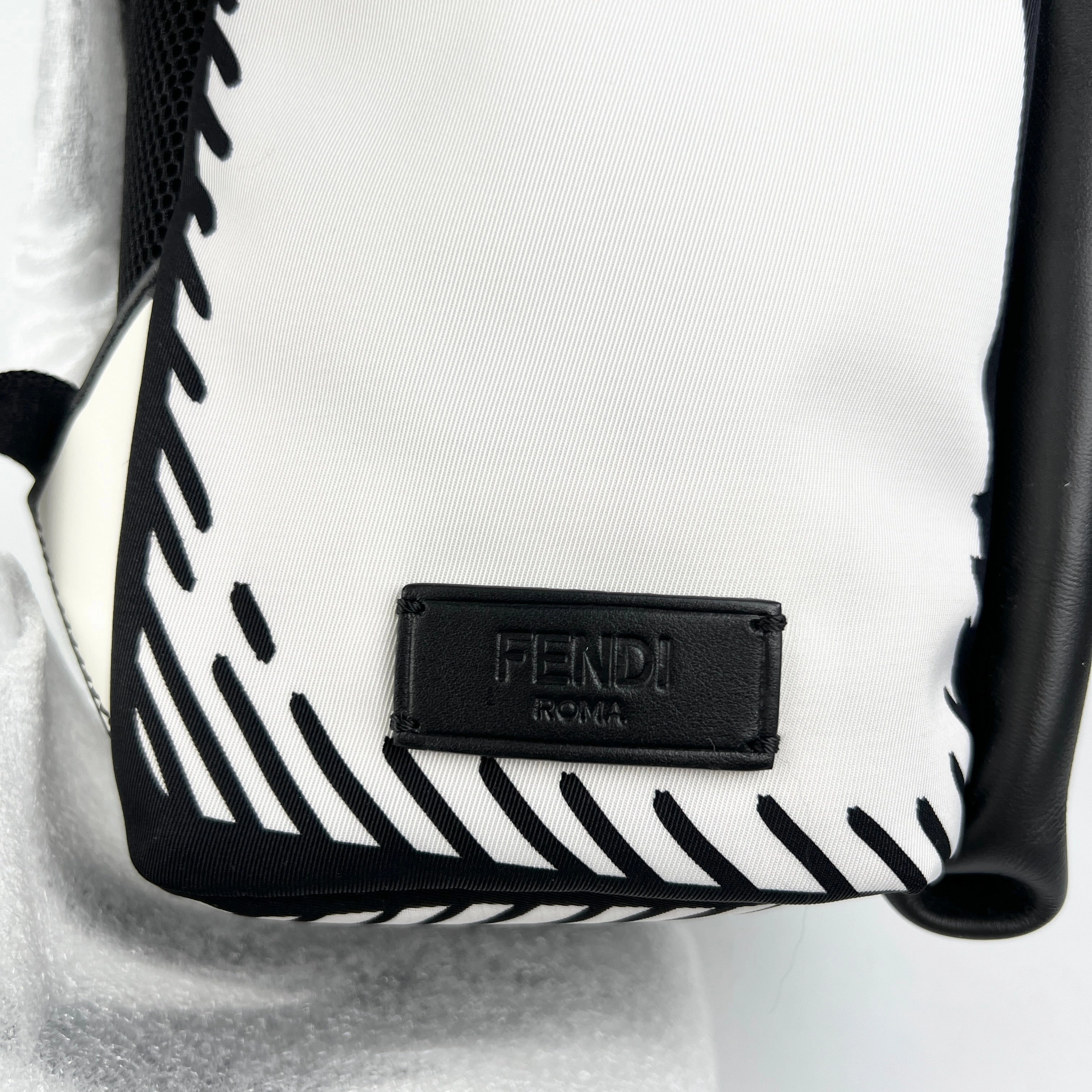 Fendi White Canvas/Leather Backpack