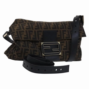 Fendi Zucchino Canvas Shoulder Bag (Pre-Owned)