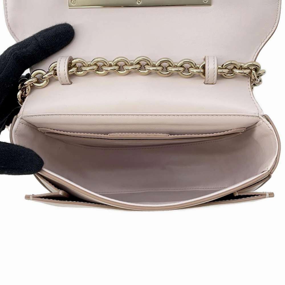 Ferragamo Gancini ChainShoulder Bag Light PinkAU 21 G998 Leather