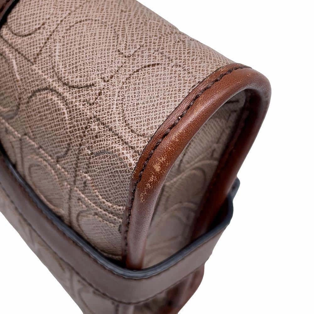 Ferragamo Gancini Shoulder Bag Jasmin Flower/Brown Leather