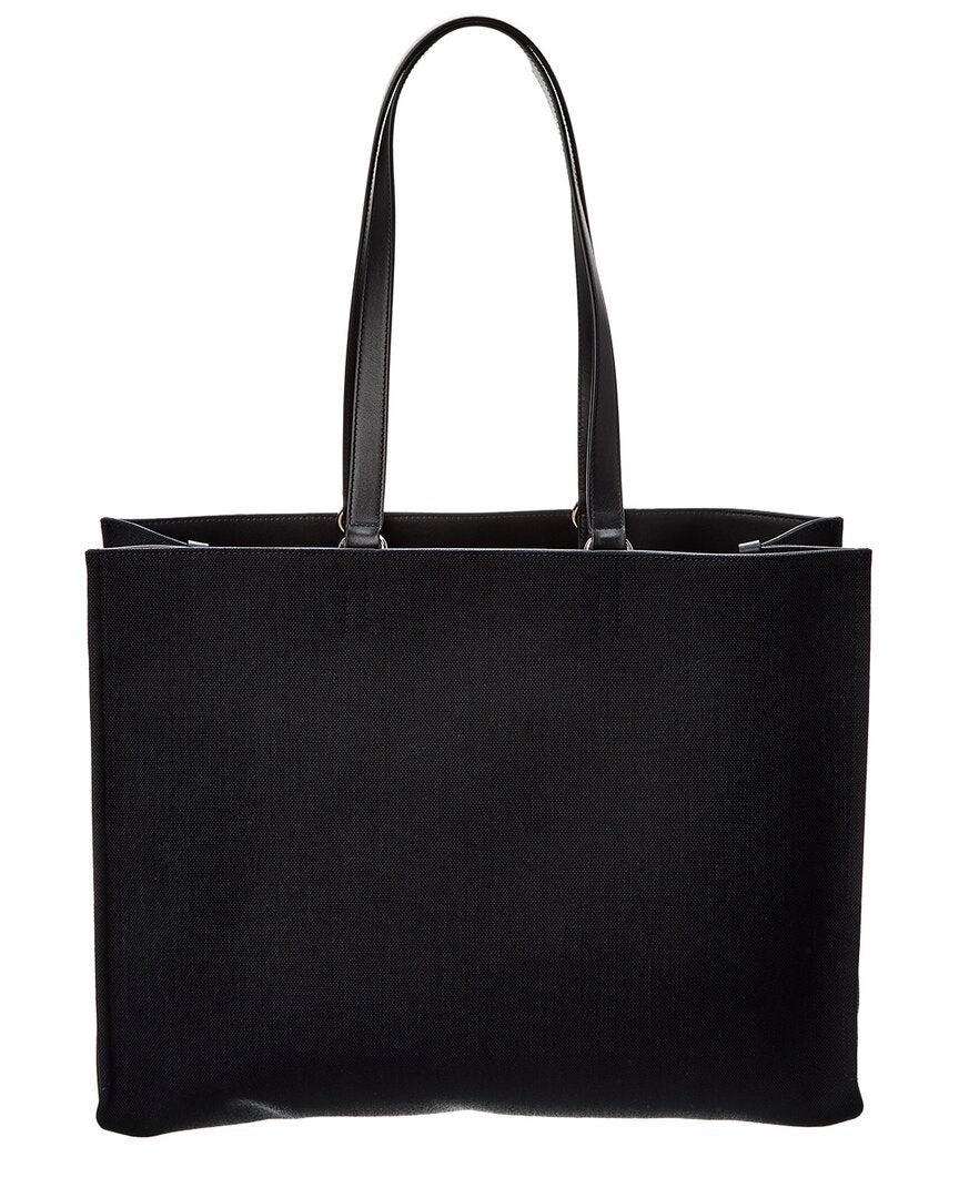 Ferragamo Logo Large Leather-Trim Tote