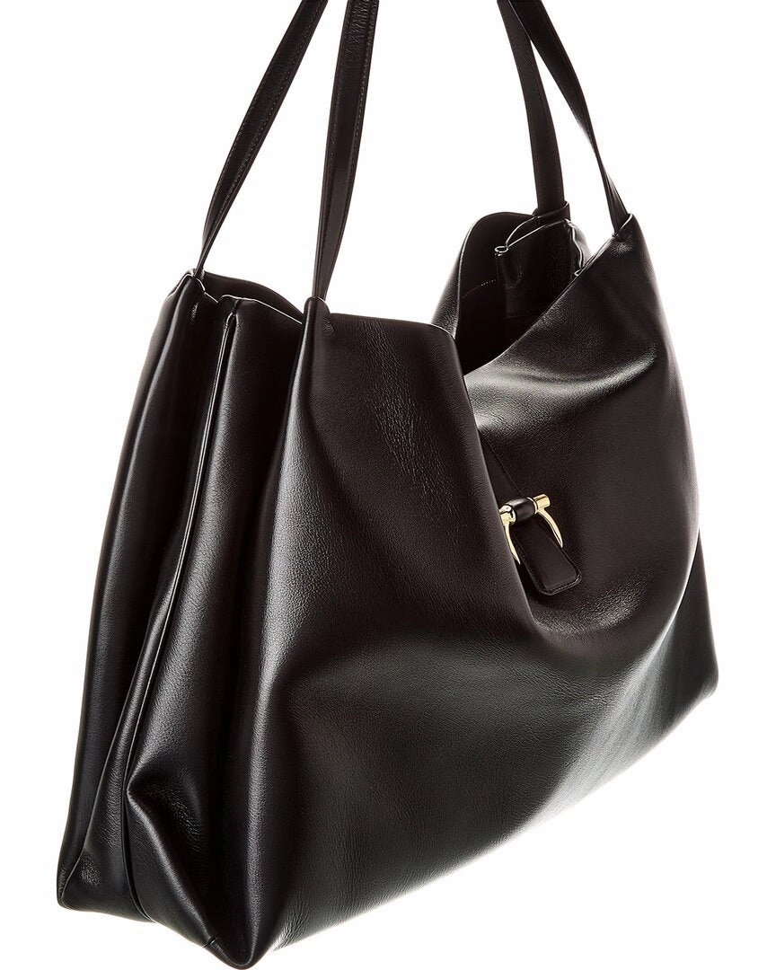 Ferragamo Logo Plaque Leather Tote