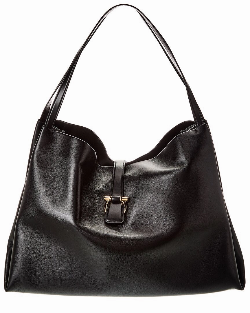 Ferragamo Logo Plaque Leather Tote