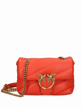 Flame Red Quilted Shoulder Bag