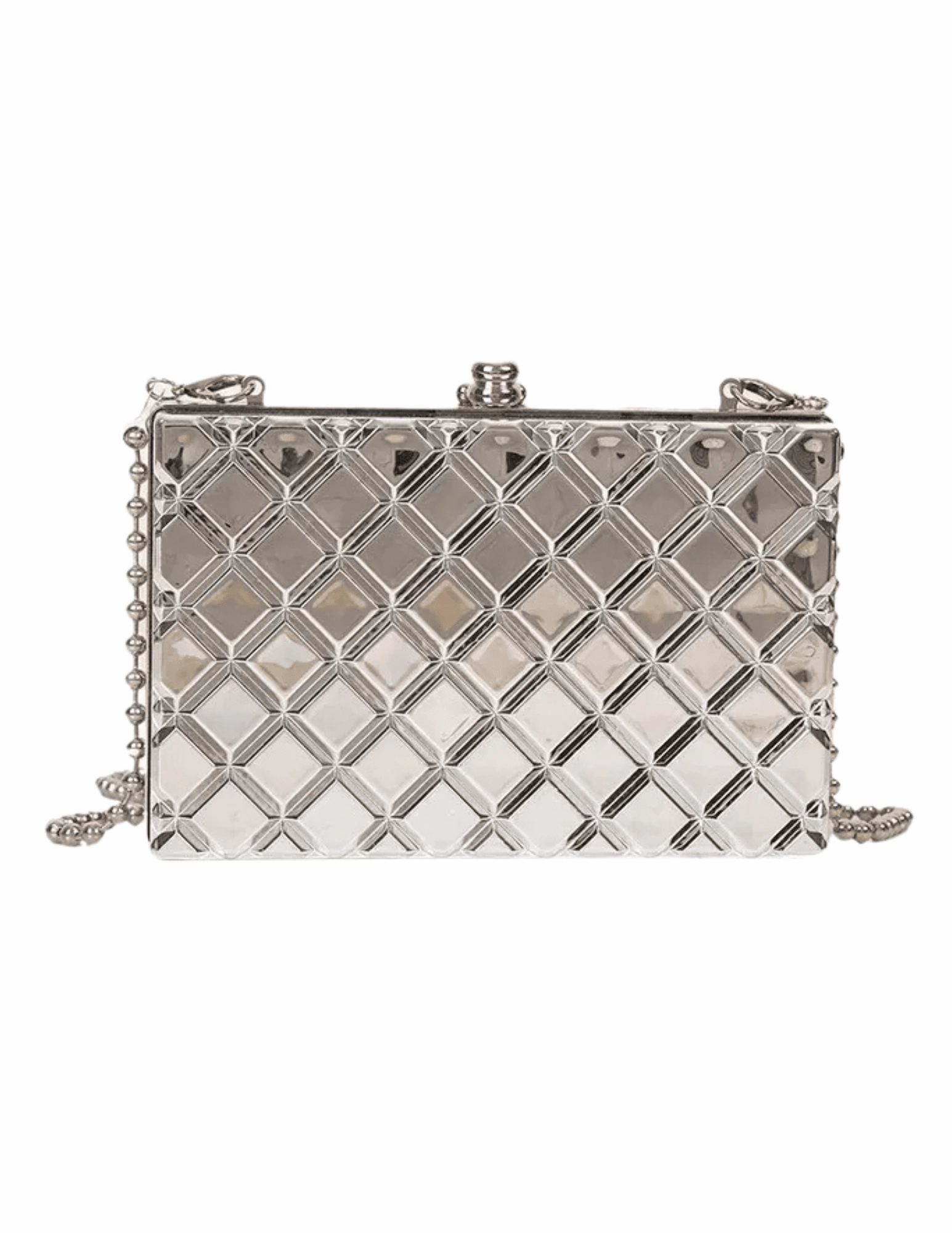 Fleur de Camlia Metallic Geometric Clutch