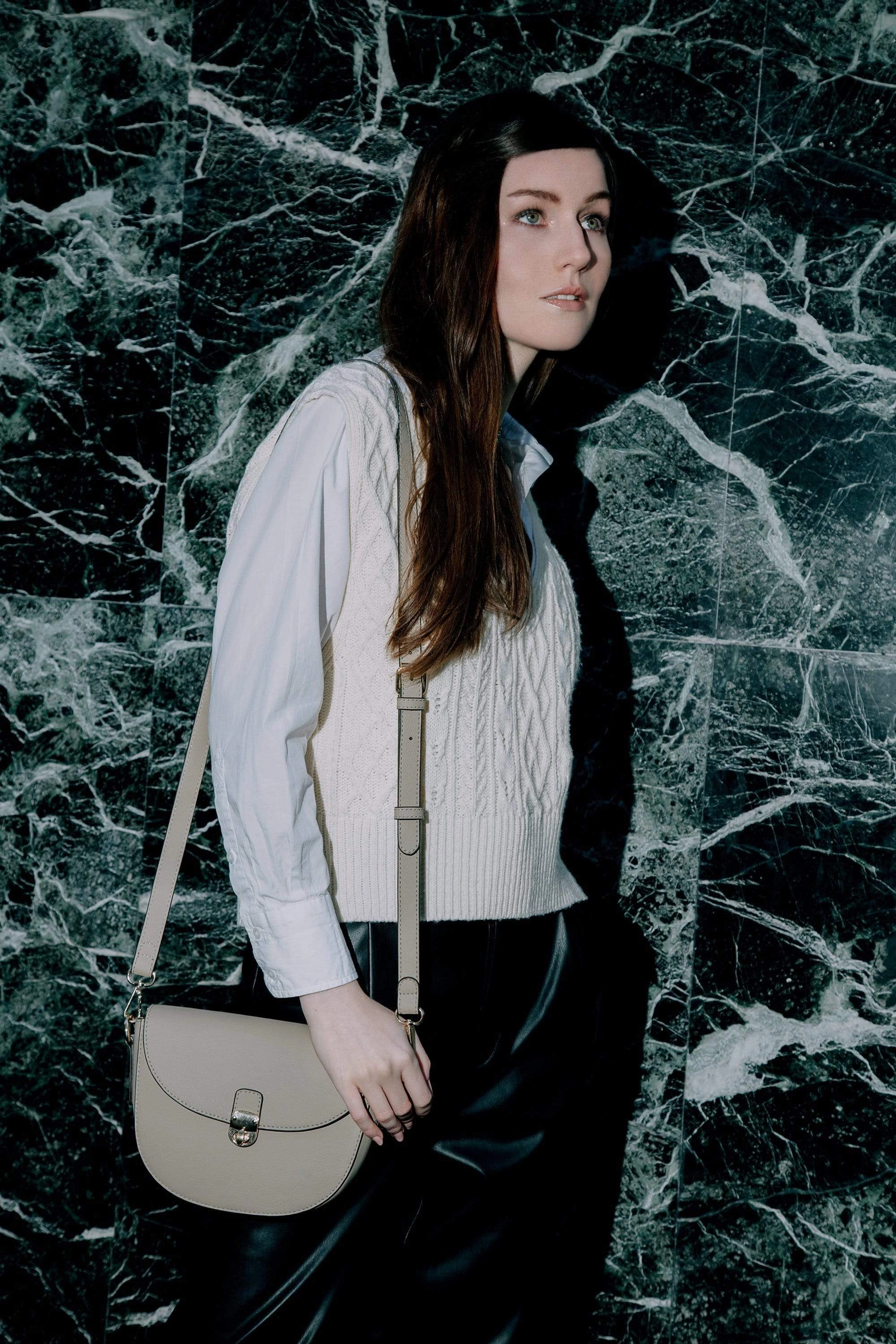 Florine Desserto Cactus Leather Vegan Crossbody Bag | Beige
