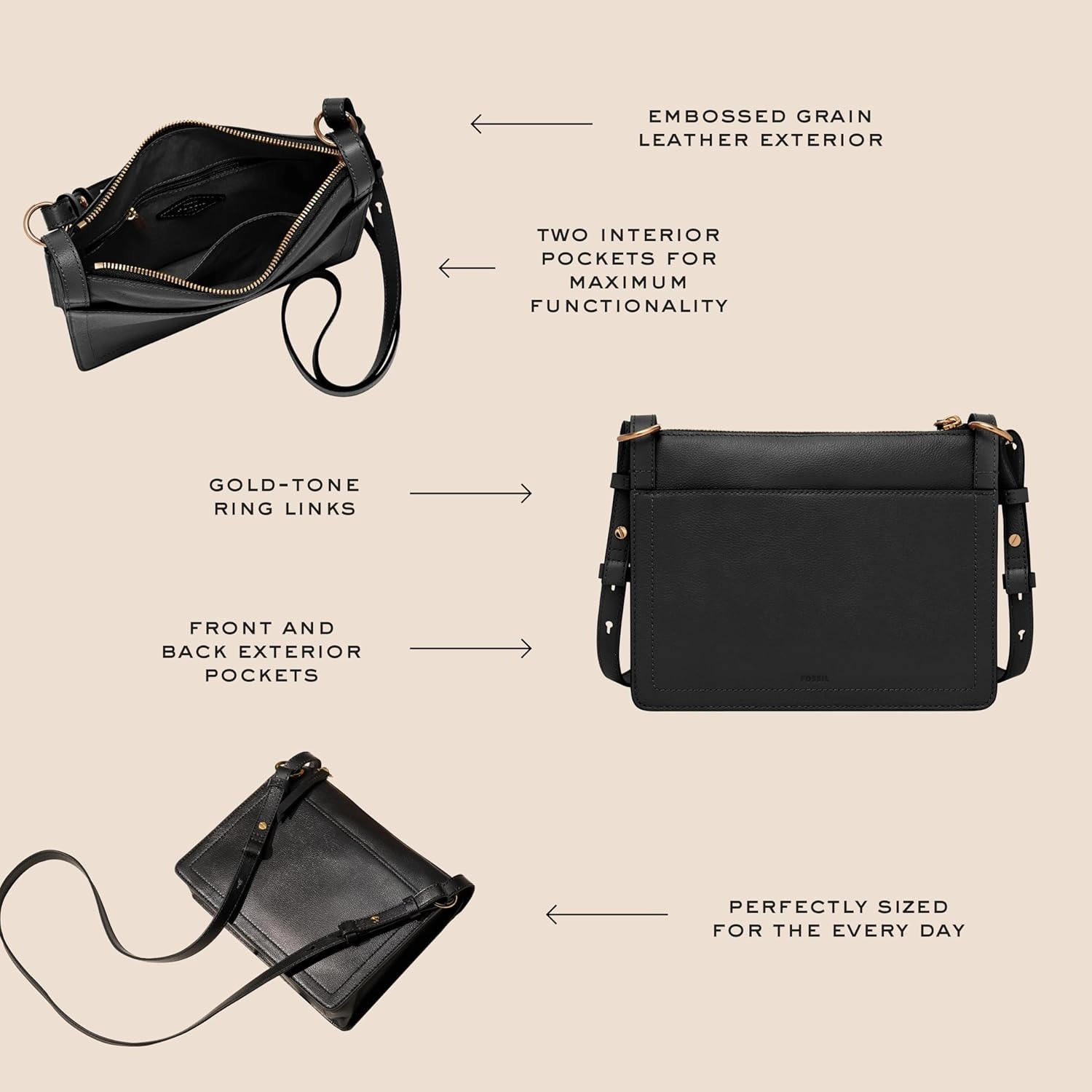 Fossil Women's Taryn Leather Crossbody Bag