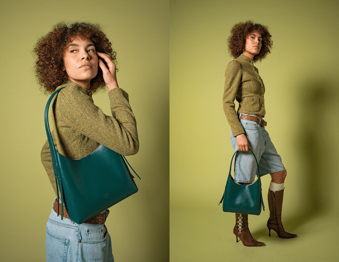 Frida Vegan Italian Grape Leather Shoulder Bag | Botanical