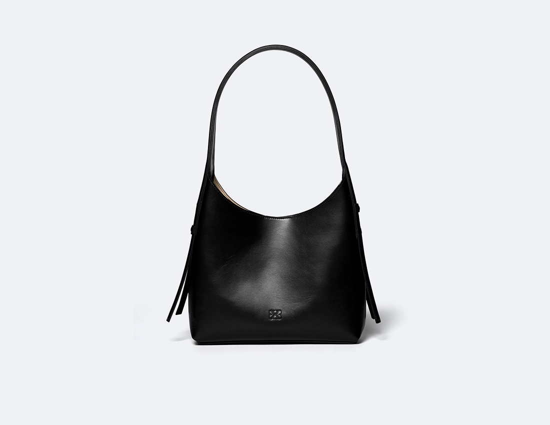 Frida Vegan Italian Grape Leather Shoulder Bag | Onyx