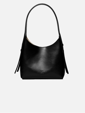 Frida Vegan Italian Grape Leather Shoulder Bag | Onyx