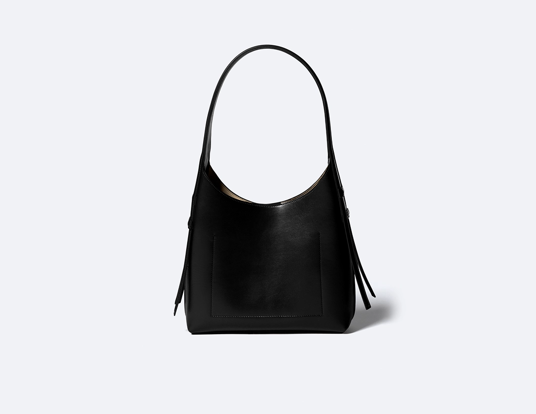 Frida Vegan Italian Grape Leather Shoulder Bag | Onyx