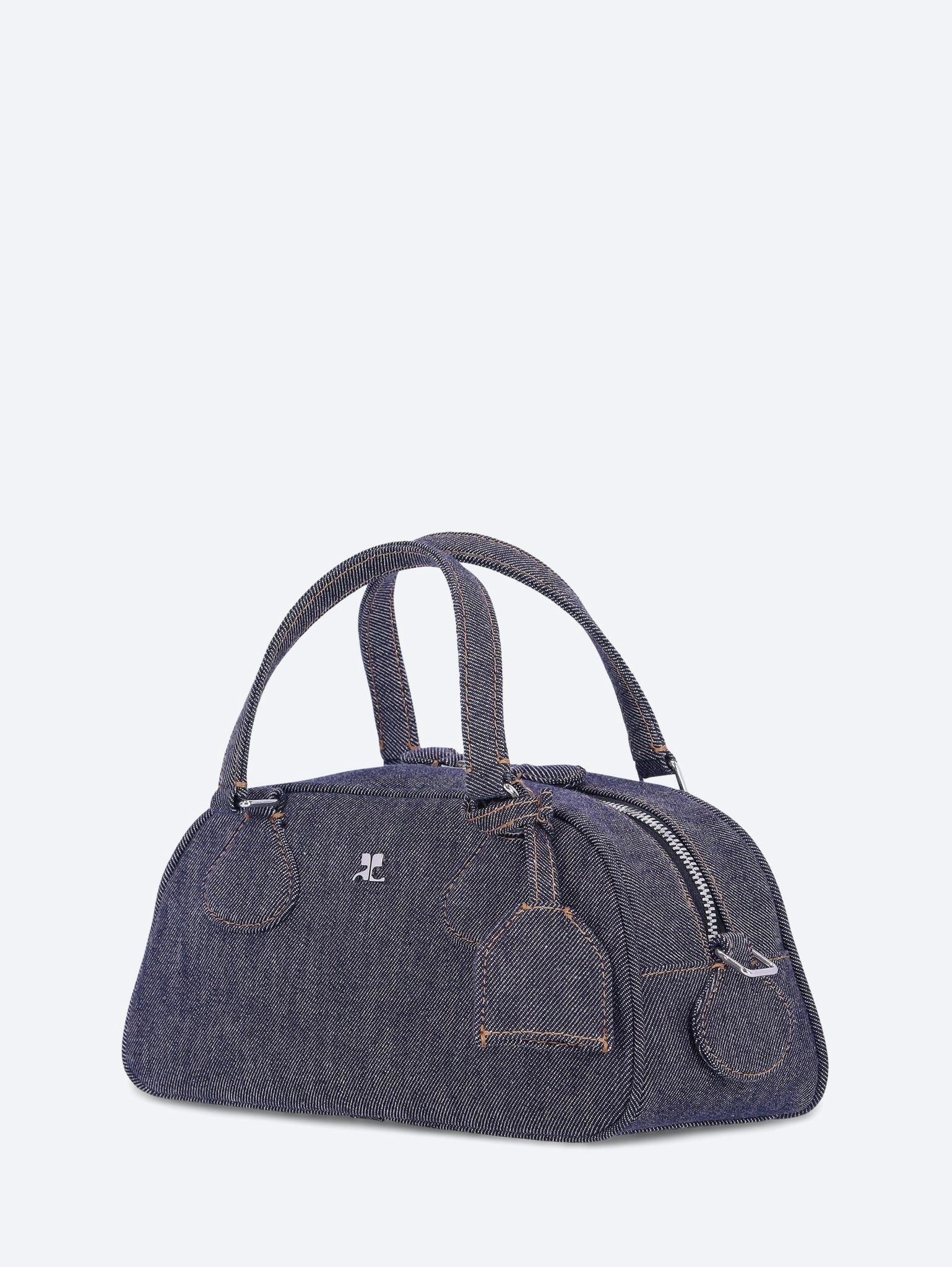 Friday denim bowling baguette bag